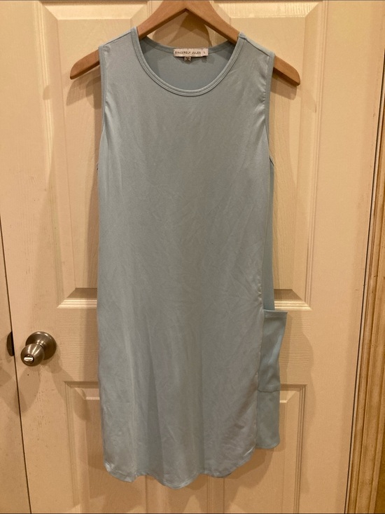 Sincerly Jules Dresses & Skirts - Sincerely Jules Pale Blue Shift Dress Sleeveless Mini Casual Chic